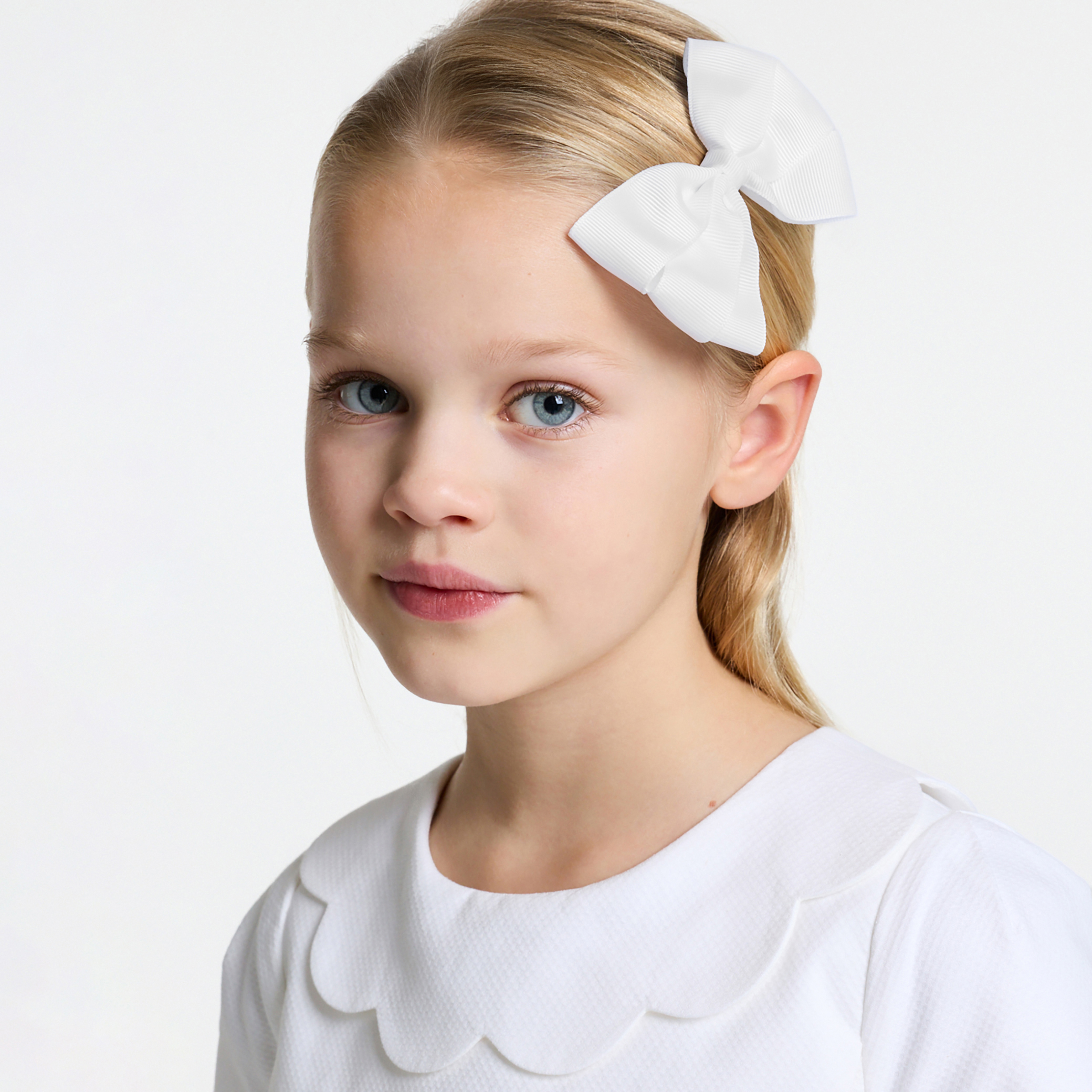 Jacadi - Girl big bow hair clip - White
