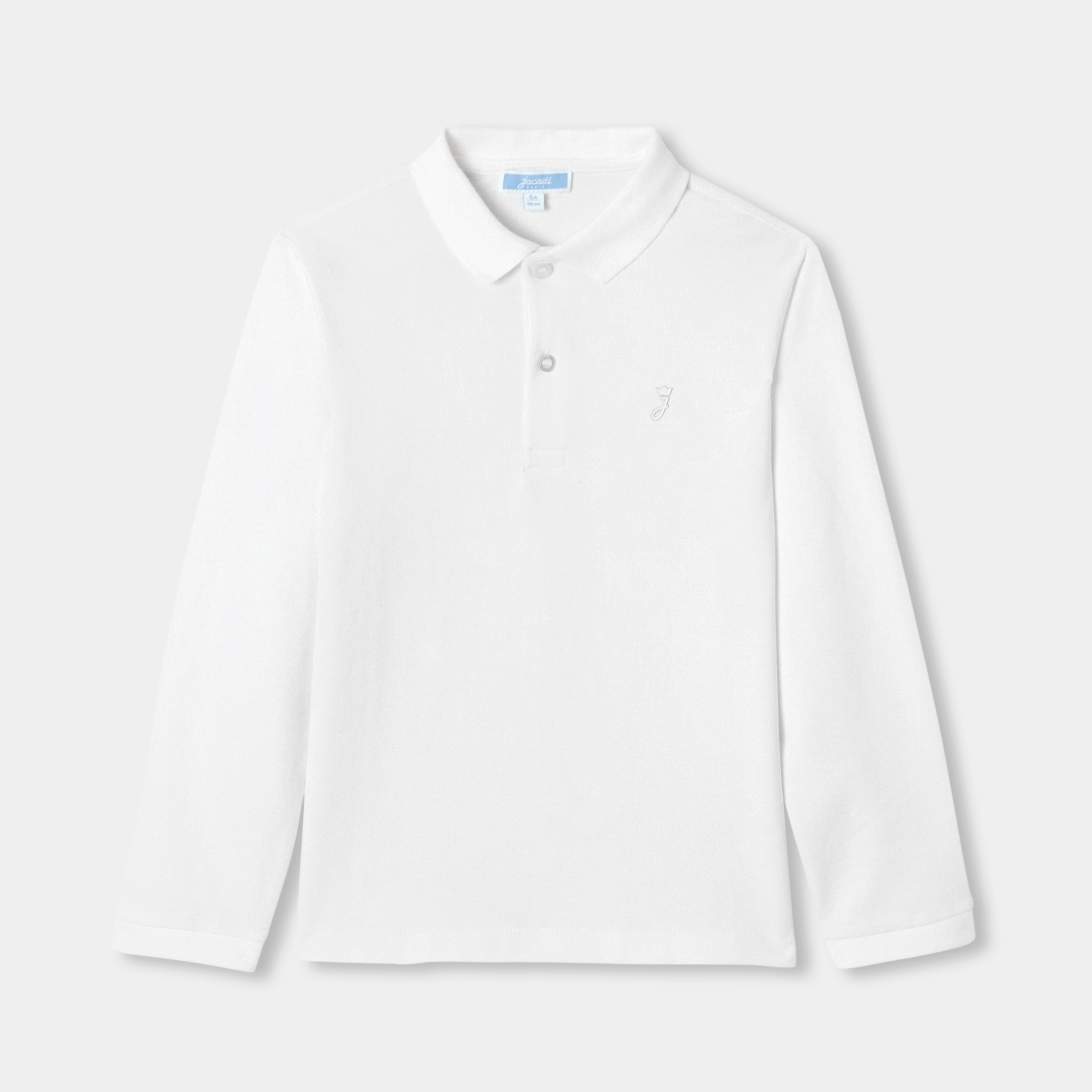 Jacadi - Kid long-sleeved polo shirt - White - Size: 06Y