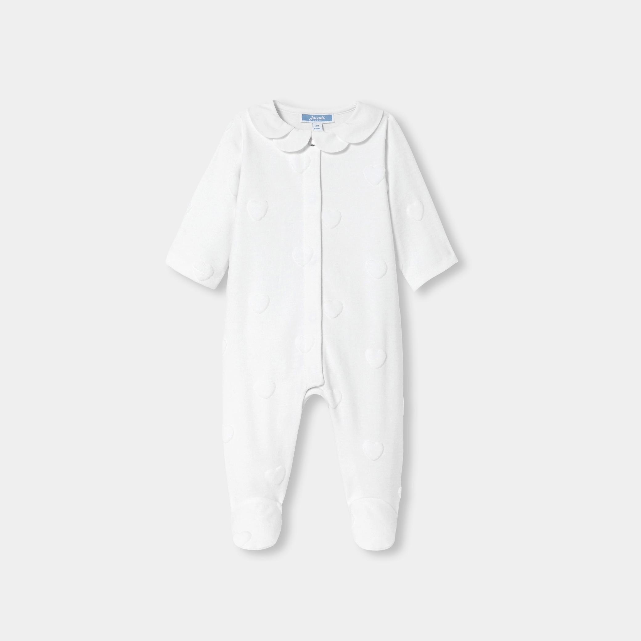 Jacadi - Baby girl jersey pyjamas with heart motif - White - Size: 03M