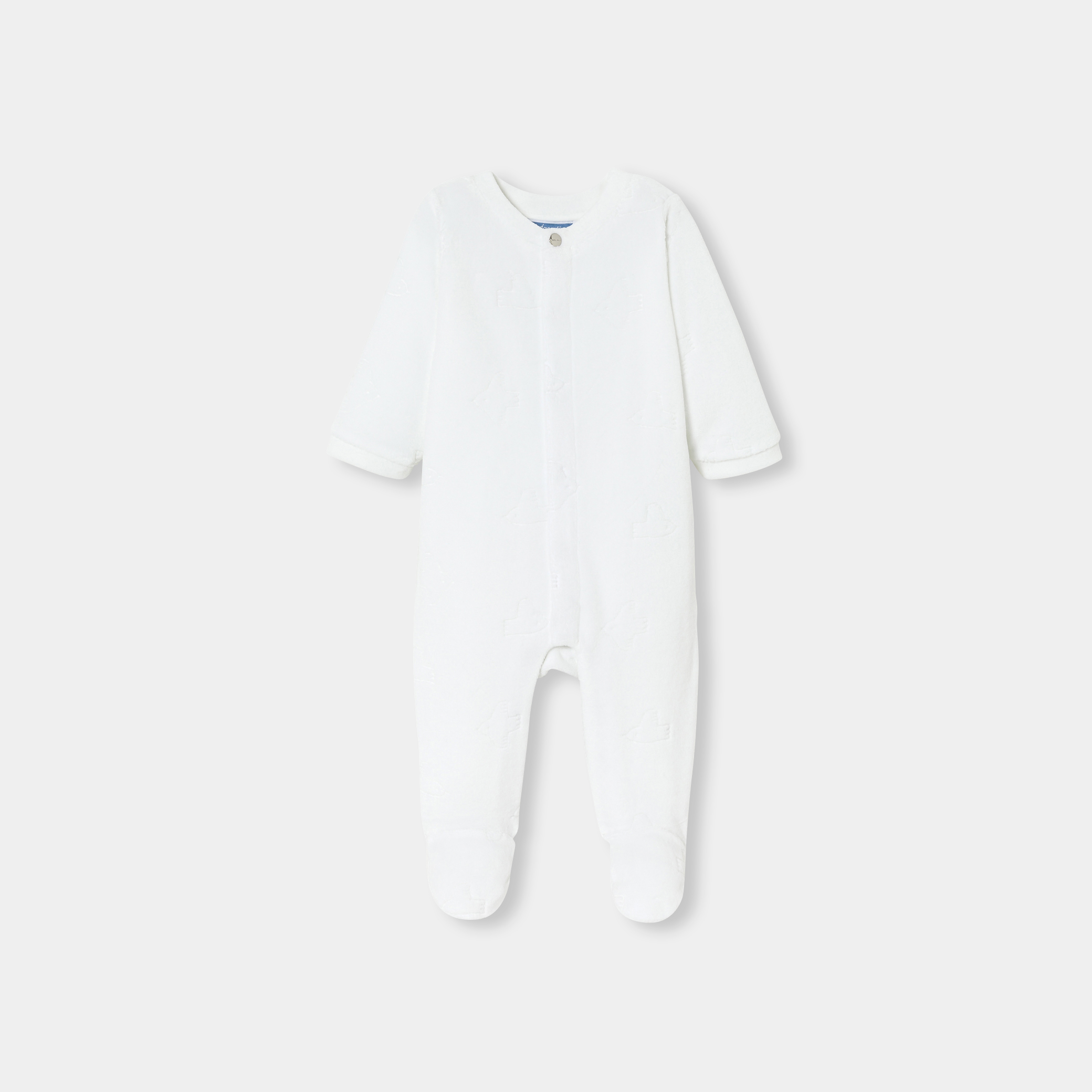 Jacadi - Baby pattern velvet pyjamas - White - Size: 01M
