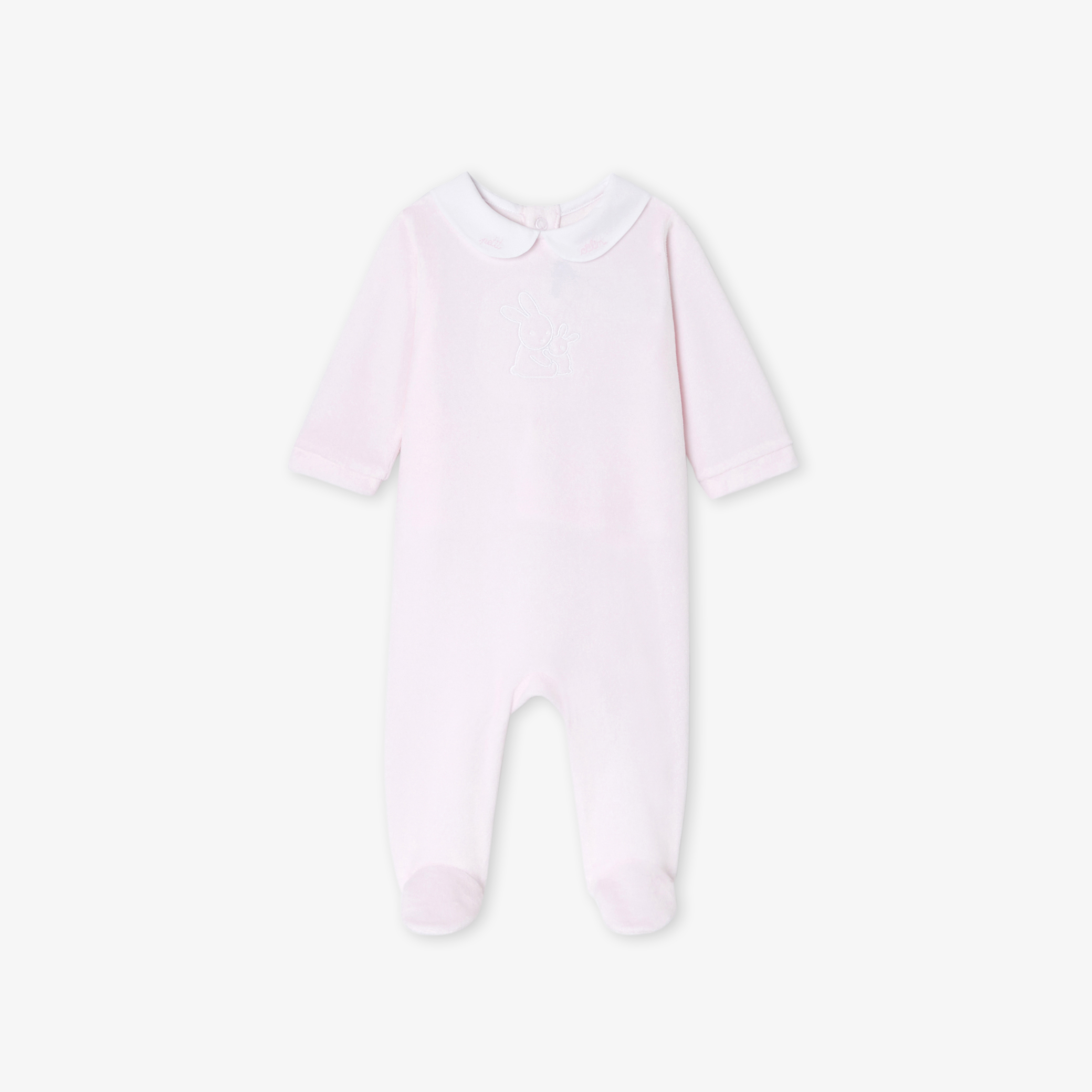 Jacadi - Baby girl pyjamas in velvet bouclette - Pink - Size: 01M
