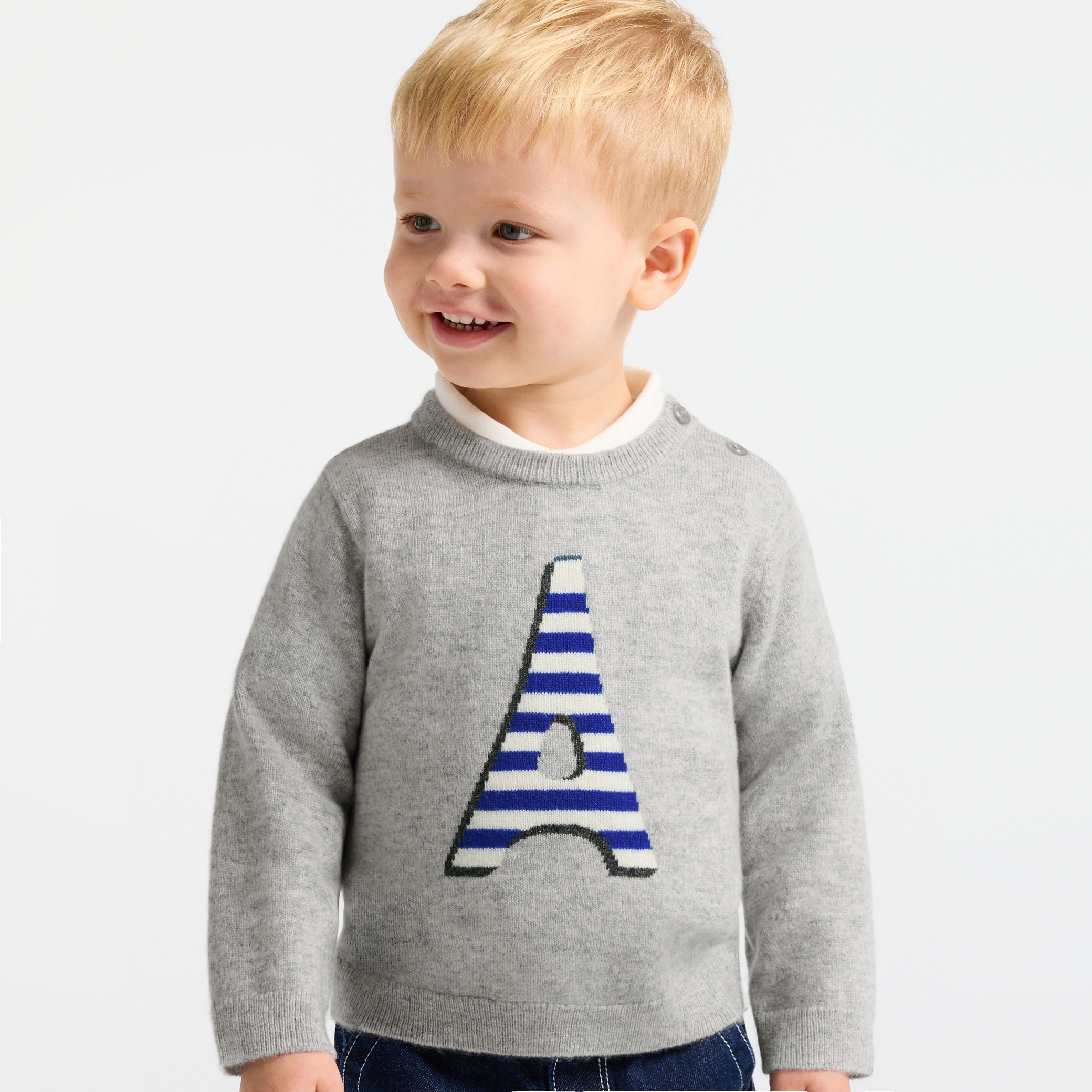 Jacadi - Baby boy 100% cashmere jumper - Grey - Size: 24M