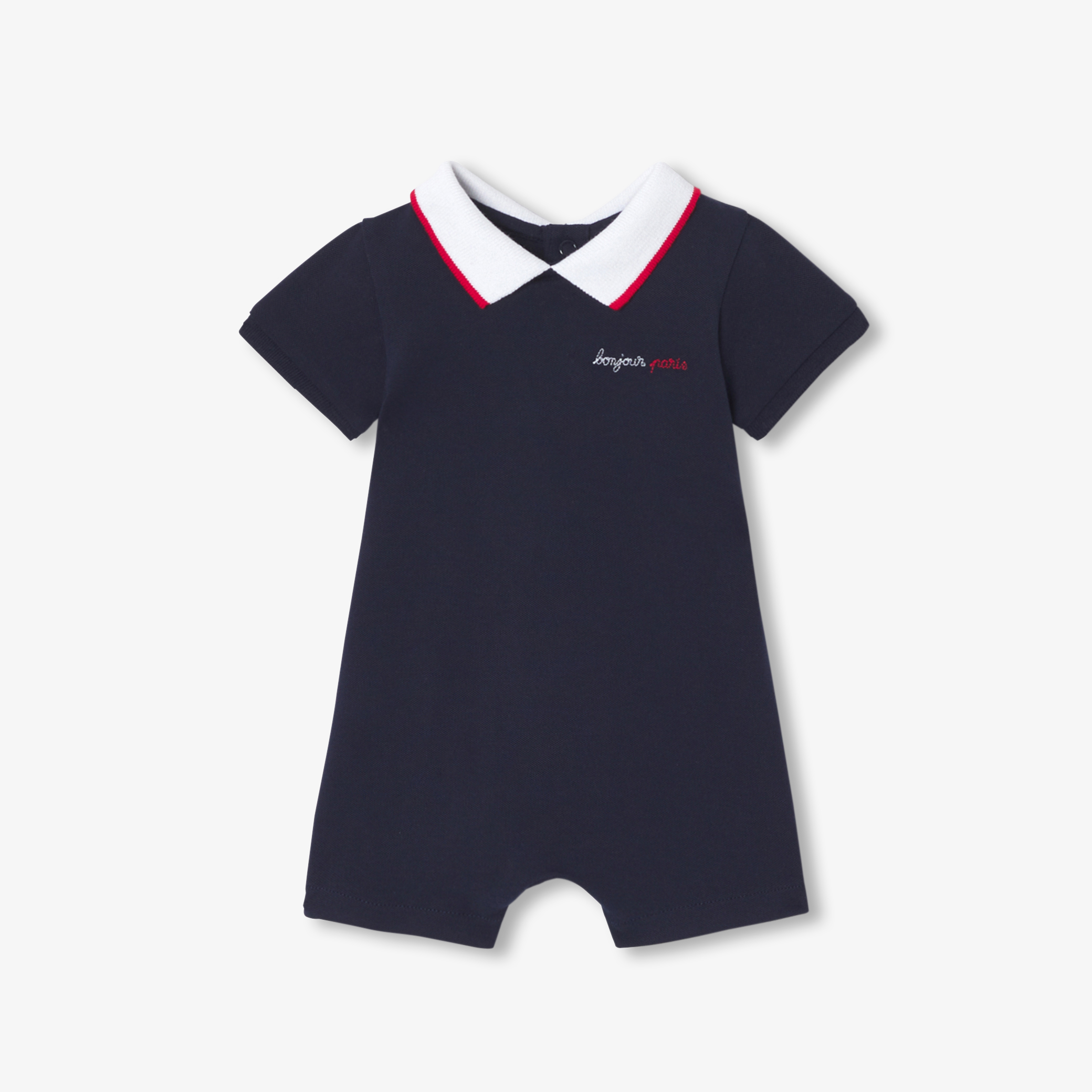Jacadi - Baby boy polo jumpsuit - Blue - Size: 12M