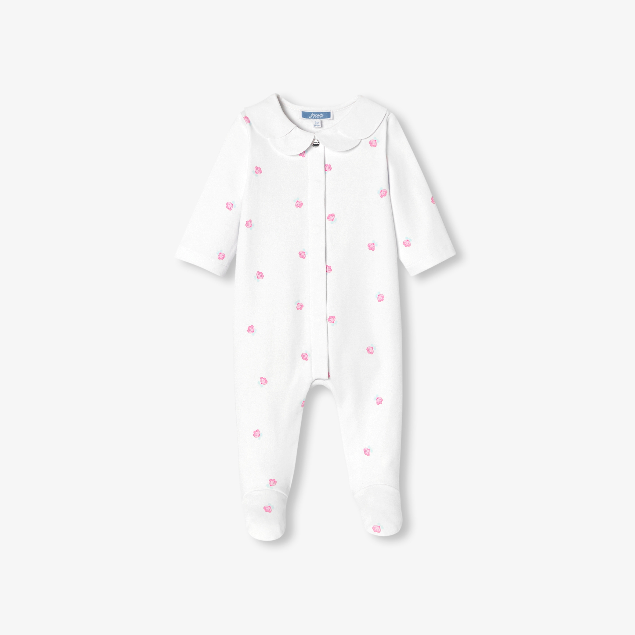 Jacadi - Baby girl Interlock cotton floral print pyjamas - White - Size: 03M