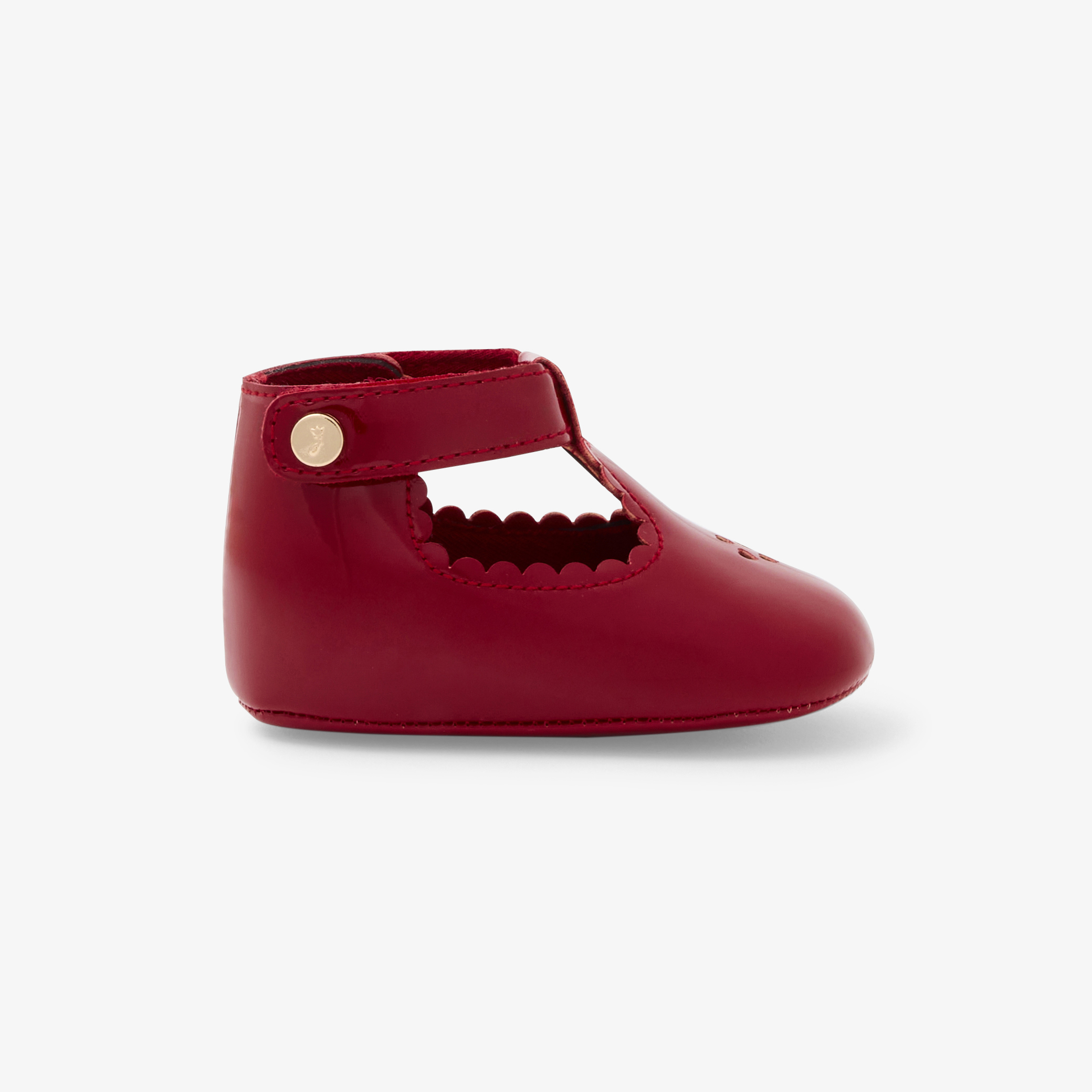 Jacadi - Baby girl patent leather T-strap soft slippers - Red - Size: 19