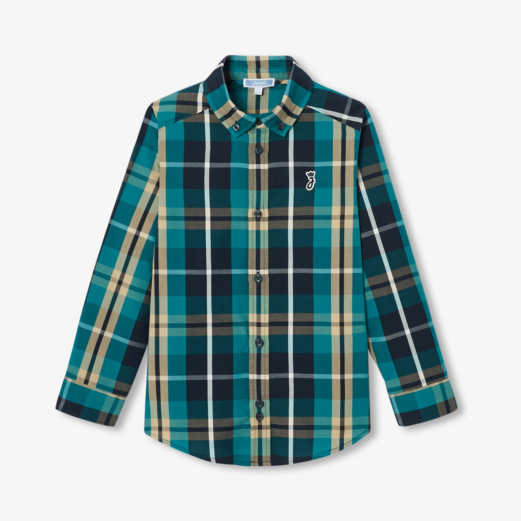 Jacadi - Boy tartan popeline shirt - Blue - Size: 08Y