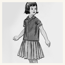 Child girl pleated skirt drawing