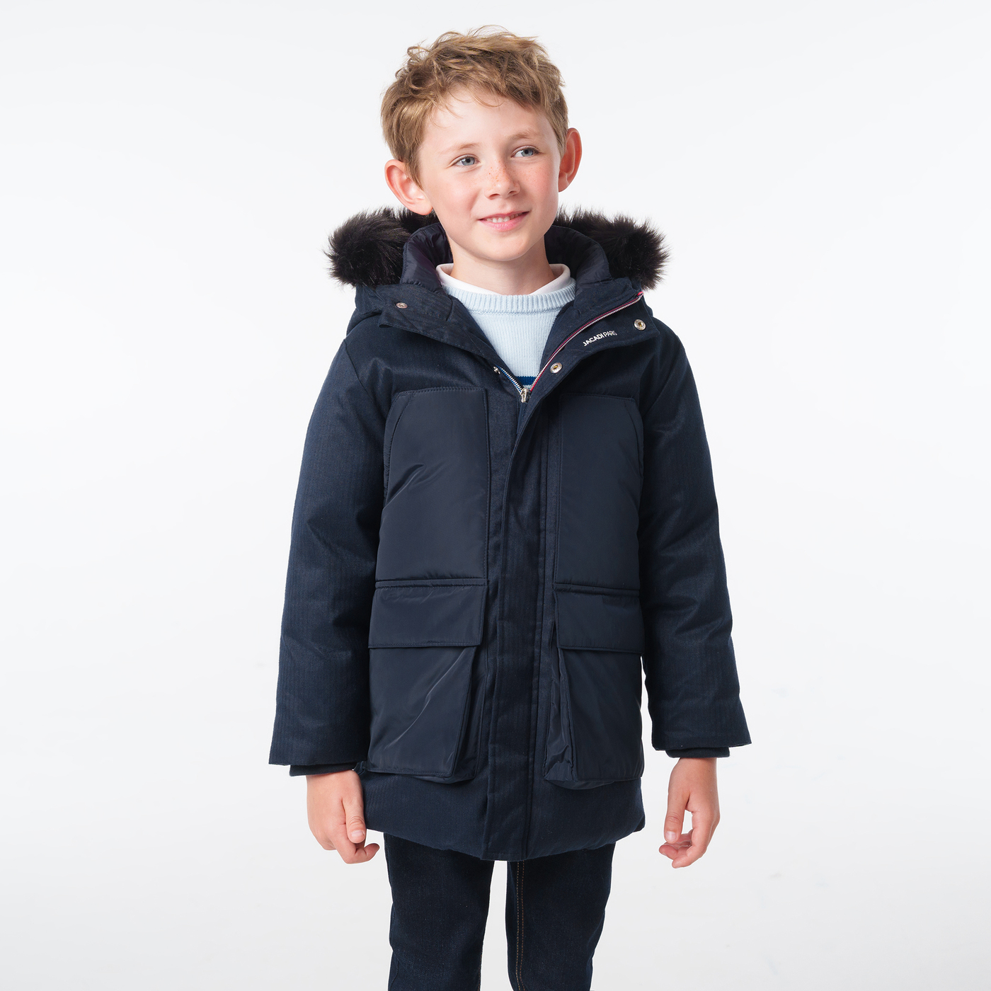 Boy long down jacket