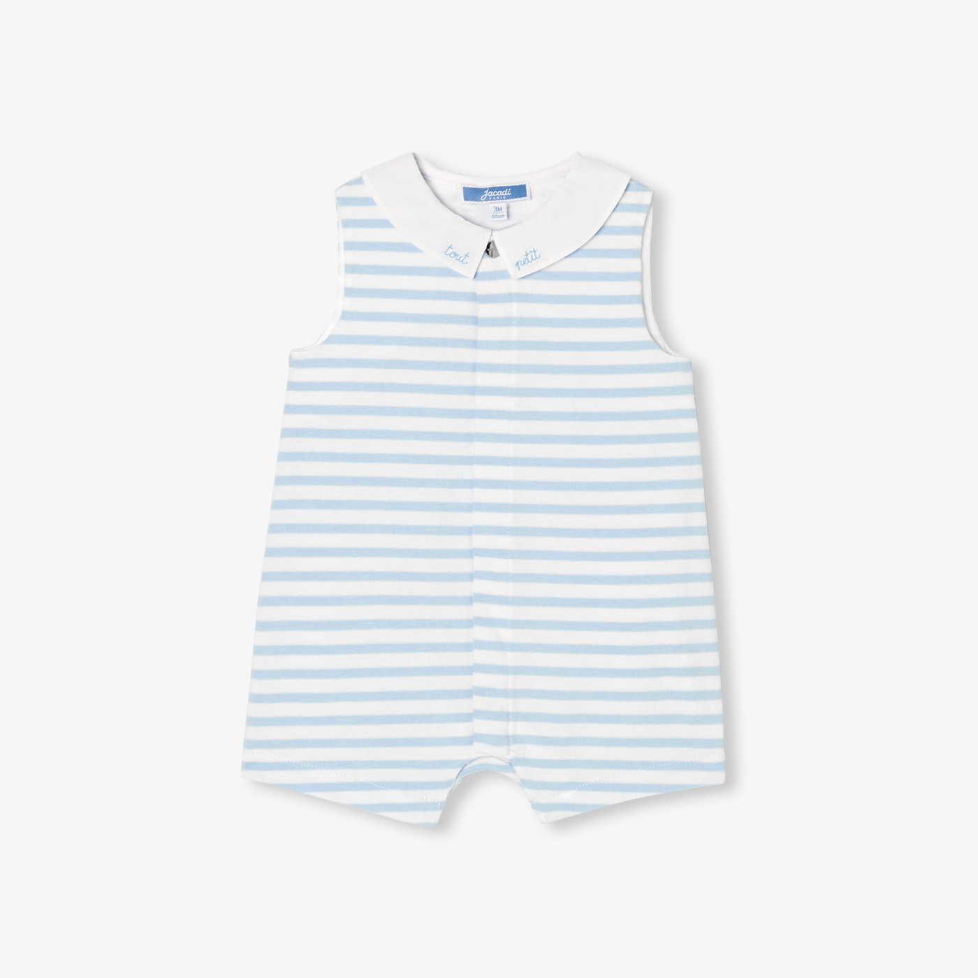 Baby boy jersey romper Blanc/bleu Jacadi Paris - Main Image